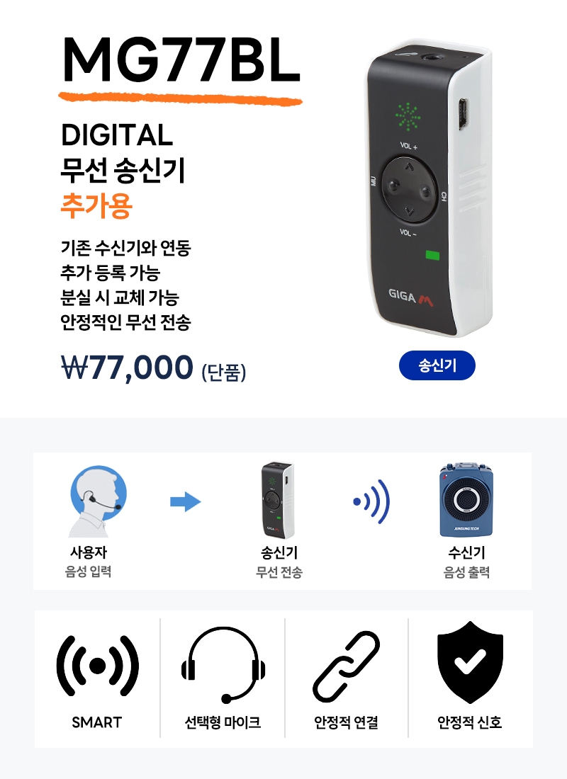 MG77BL(송신기+어댑터)