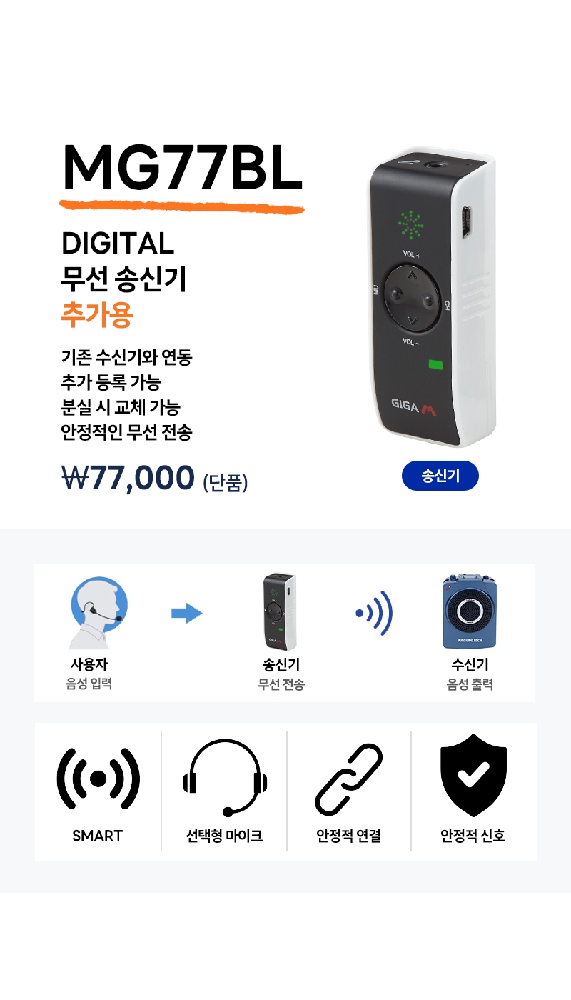 MG77BL(송신기+어댑터)