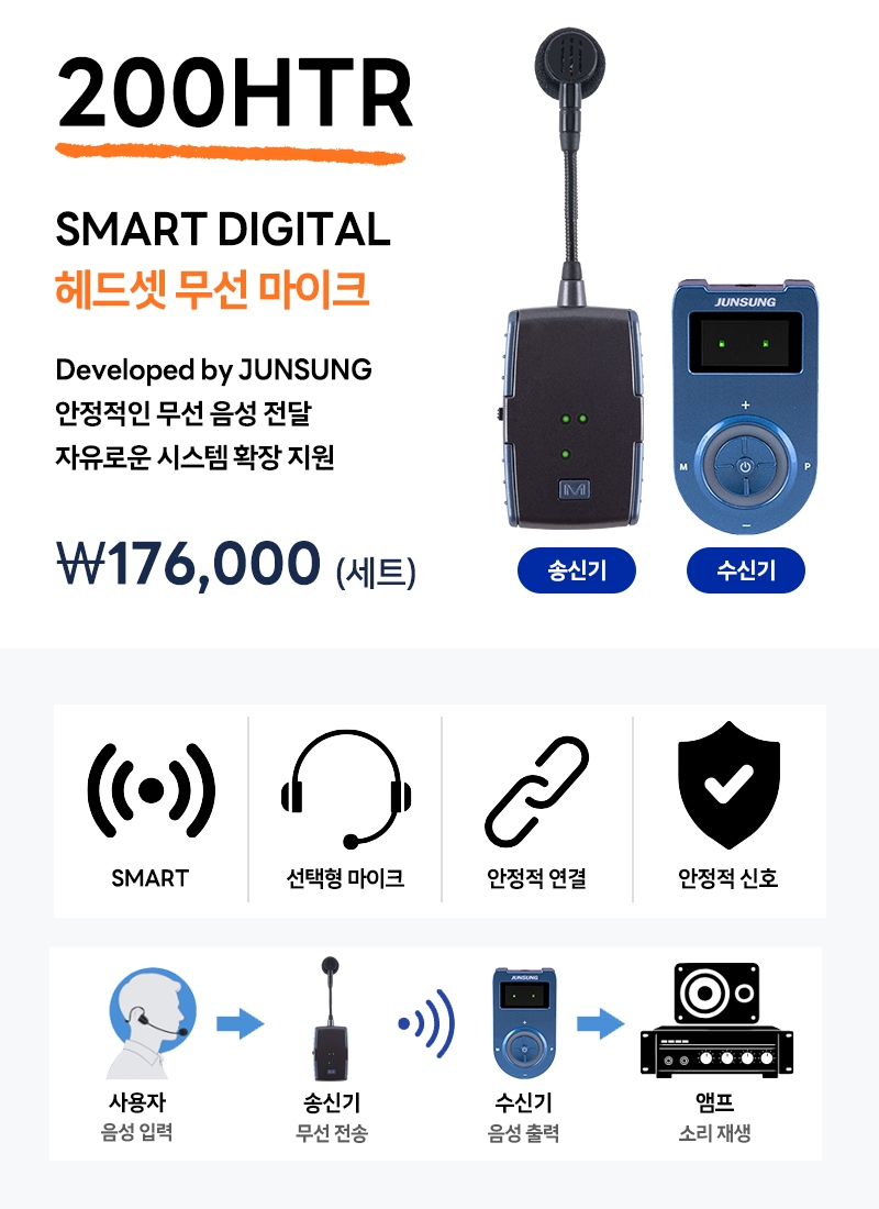 [준성테크] 기가엠 무선마이크 200HTR